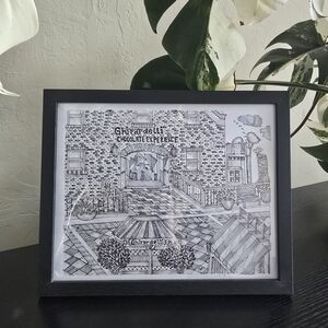 San Francisco California Art Original Drawing Ghirardelli Chocolate Experience